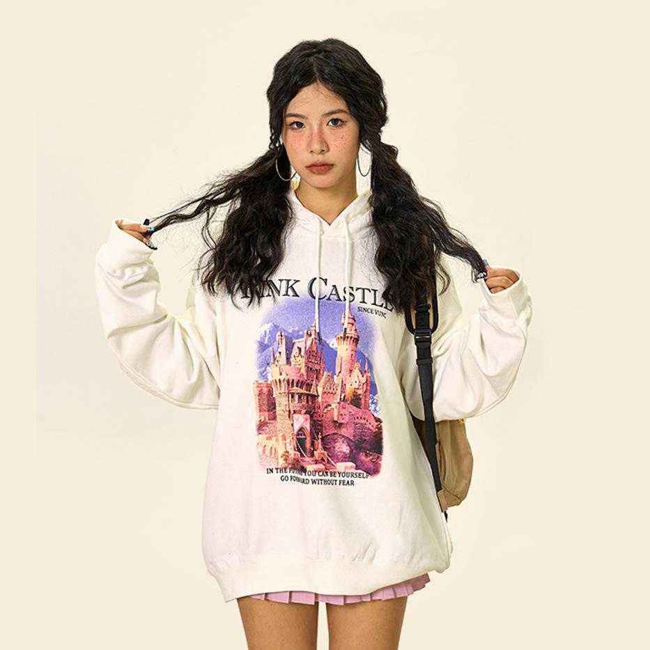 A17VU VUNC Oil Painting Terry Cotton Hoodie - Trendy Y2K Streetwear for Couples in 2023