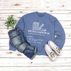 Abibliophobia Y2K Aesthetic Casual Sweatshirt - Comfy Grunge Style for Everyday Wear