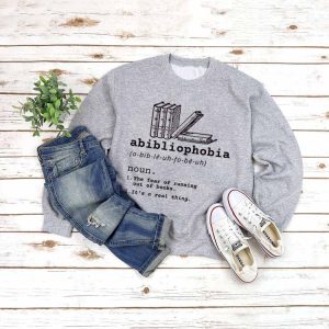 Abibliophobia Y2K Aesthetic Casual Sweatshirt - Comfy Grunge Style for Everyday Wear