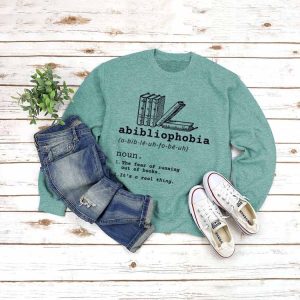 Abibliophobia Y2K Aesthetic Casual Sweatshirt - Comfy Grunge Style for Everyday Wear