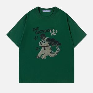 Adorable Y2K Dog Graphic Tee - Perfect for Coquette Aesthetic and Casual Outfits