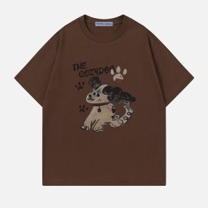 Adorable Y2K Dog Graphic Tee - Perfect for Coquette Aesthetic and Casual Outfits