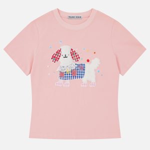 Adorable Y2K Plaid Dog Tee - Trendy Coquette Style for Fashion-Forward Pet Lovers