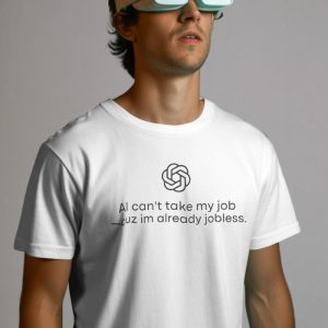 AI Can't Take My Job Y2K Graphic Tee - Trendy Coquette Aesthetic Top for Fashion Lovers