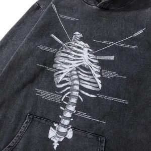 Anatomy In Motion Y2K Hoodie - Trendy Grunge Aesthetic Pullover for Stylish Outfits