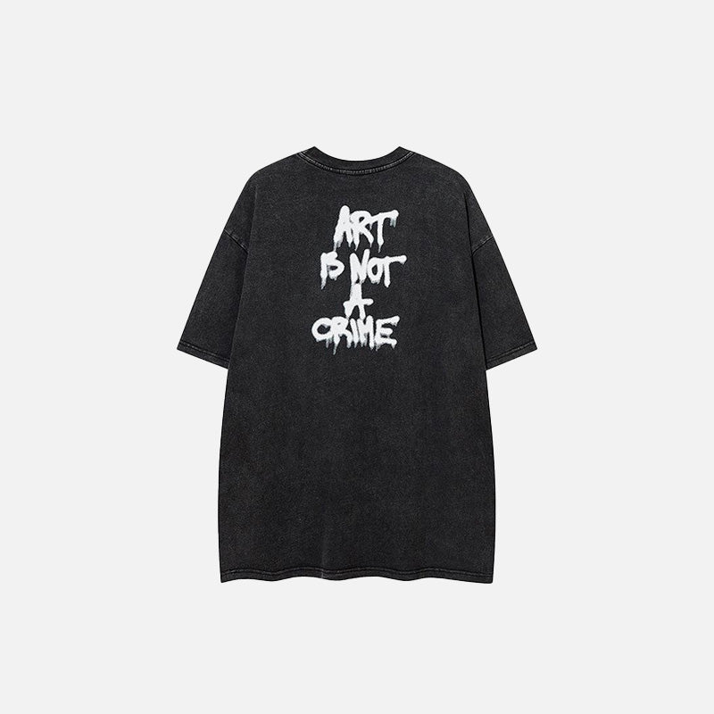 Art Is Not A Crime Y2K Graphic Tee - Trendy Coquette Aesthetic Top for Creative Souls