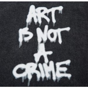 Art Is Not A Crime Y2K Graphic Tee - Trendy Coquette Aesthetic Top for Creative Souls