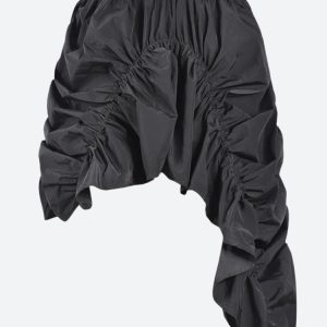 Asymmetric Ruched Mini Skirt - Y2K Aesthetic Fashion for Trendy Outfits and Cute Looks