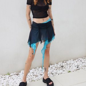 Asymmetric Ruffled Mini Skirt in Y2K Style - Trendy Coquette Aesthetic Fashion Piece