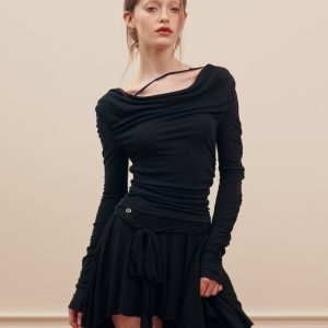 Asymmetrical Balletcore Skirt - Y2K Aesthetic Midi Skirt for Chic Layered Outfits