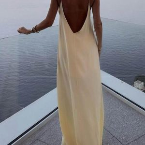 Backless Y2K Vacation Dress - Effortless Coquette Aesthetic for Stylish Getaways