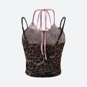 Baddie Y2K Leopard Crop Top - Trendy Coquette Aesthetic for Stylish Outfits