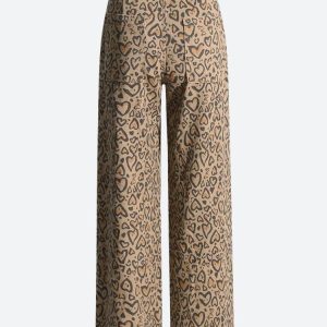 Baddie Y2K Leopard Cut-Out Pants with Embellishments for Trendy Aesthetic Outfits