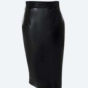 Baddie Y2K Zip-Up Slit Midi Skirt for Trendy Grunge and Coquette Aesthetic Outfits