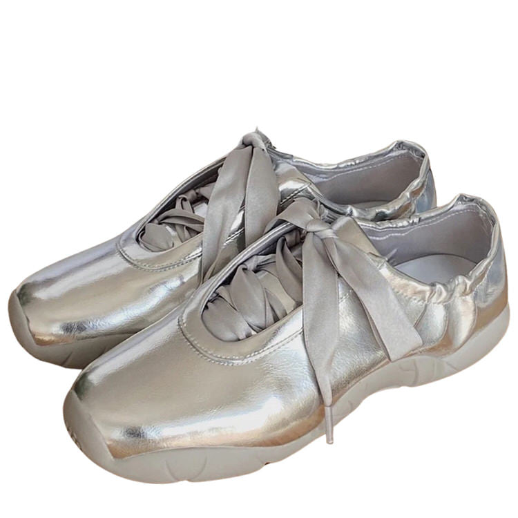 Balletcore Aesthetic Satin Bow Sneakers for Y2K Fashion and Cute Outfits