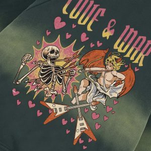 Battle of the Hearts Y2K Hoodie - Cute Grunge Aesthetic Top for Cozy Outfits