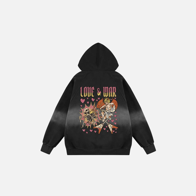 Battle of the Hearts Y2K Hoodie - Cute Grunge Aesthetic Top for Cozy Outfits