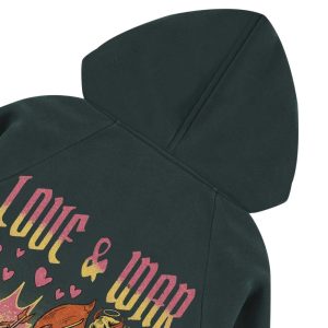 Battle of the Hearts Y2K Hoodie - Cute Grunge Aesthetic Top for Cozy Outfits