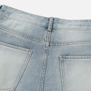 Big Pocket Washed Loose Jeans - Y2K Style with Comfy Fit and Aesthetic Appeal