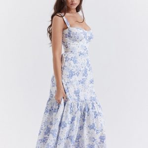 Bluebell Elegance Y2K Floral Dress - Cute Coquette Aesthetic for Effortless Style