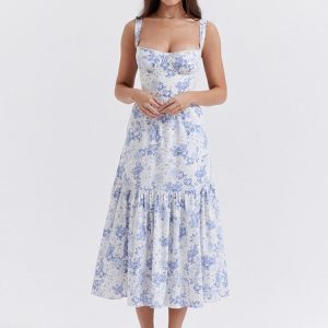 Bluebell Elegance Y2K Floral Dress - Cute Coquette Aesthetic for Effortless Style