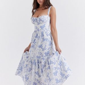 Bluebell Elegance Y2K Floral Dress - Cute Coquette Aesthetic for Effortless Style