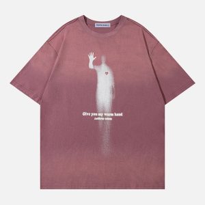 Blurring Shadow Washed Tee - Y2K Aesthetic Top for Grunge and Coquette Style Outfits