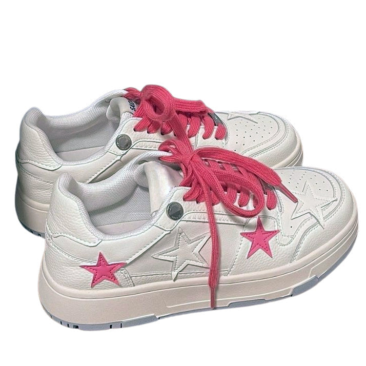 Bubblegum Pink Y2K Star Sneakers for a Cute and Aesthetic Look