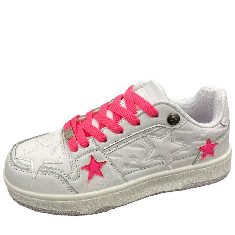 Bubblegum Pink Y2K Star Sneakers for a Cute and Aesthetic Look