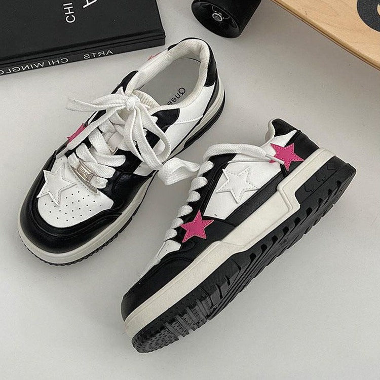 Bubblegum Pink Y2K Star Sneakers for a Cute and Comfy Aesthetic Look