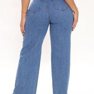 Butterfly Embroidered Straight Leg Jeans - Y2K Aesthetic Denim for Trendy Outfits