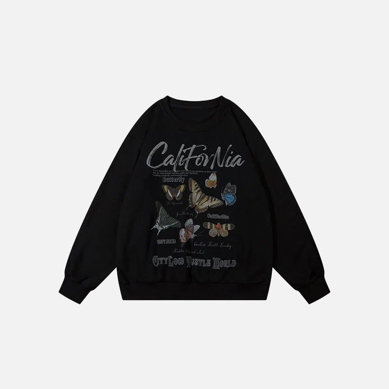 California Butterfly Garden Y2K Aesthetic Sweatshirt - Cute and Comfy Fashion Top