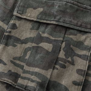 Camouflage Longline Jorts for Y2K Aesthetic and Grunge Style Outfits