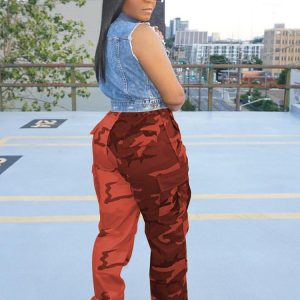 Camouflage Stitching Cargo Pants for Y2K Aesthetic and Grunge Style Outfits