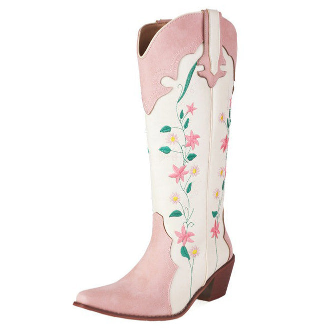 Canyon Town Floral Y2K Cowboy Boots - Trendy Grunge Aesthetic Footwear for Stylish Outfits