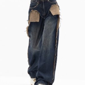 Canyon Town Y2K Cowboy Jeans: Vintage-Inspired Grunge Style for Trendy Outfits