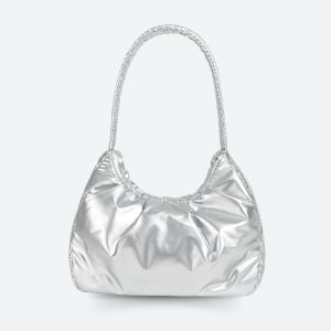 Casualcore Y2K Ruched Shoulder Bag - Trendy Coquette Aesthetic Accessory for Everyday Style