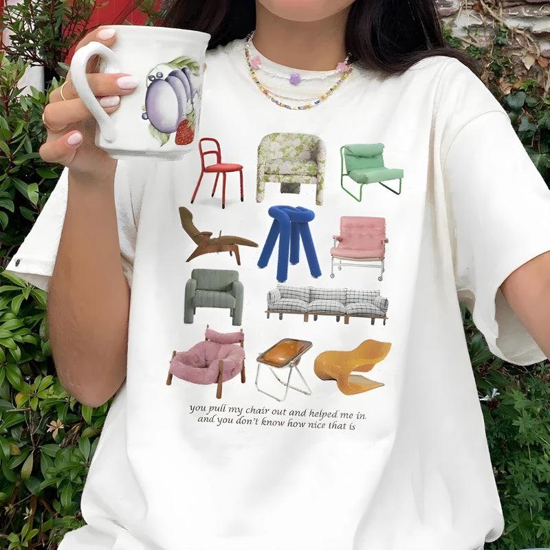 Chairs Tee: Y2K Aesthetic Graphic Top for Cozy, Cute Outfits and Comfy Style