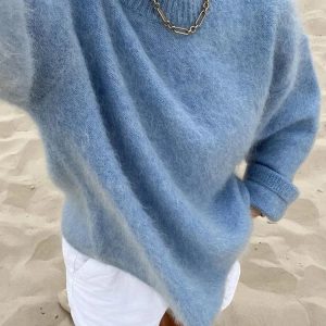 Charming Cozy Knit Pullover: Y2K Aesthetic Top for Comfy, Cute Outfits