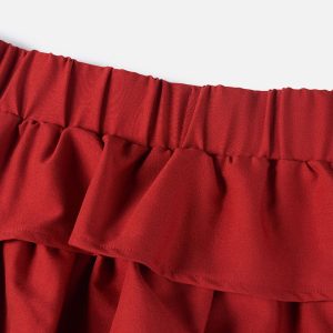 Cherry Red Y2K Tiered Skirt - Cute Coquette Aesthetic for Stylish Outfits