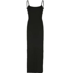 Chic Backless Thigh Split Maxi Dress for Y2K Fashion Lovers and Coquette Aesthetic Enthusiasts