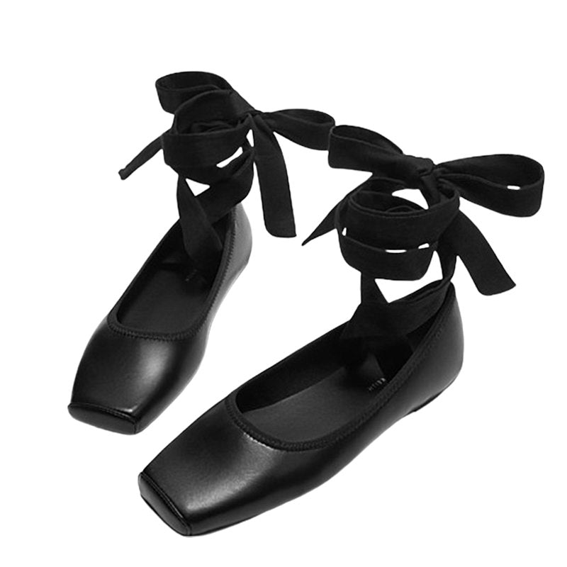 Chic Ballet Class Cross-Strap Flats for Y2K Fashion and Coquette Aesthetic Outfits