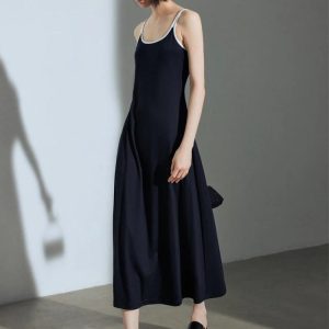 Chic Basic Midi Dress for Effortless Y2K Style and Coquette Aesthetic Looks