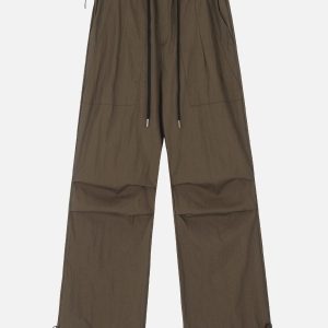 Chic Basic Solid Cargo Pants for Y2K Aesthetic and Coquette Style Outfits