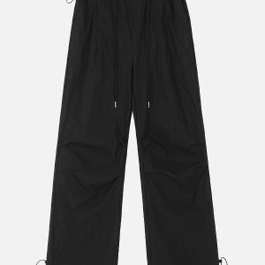 Chic Basic Solid Cargo Pants for Y2K Aesthetic and Coquette Style Outfits