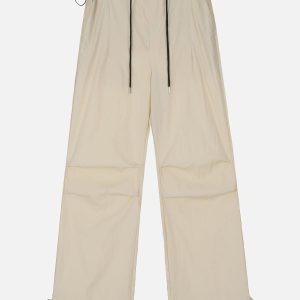 Chic Basic Solid Cargo Pants for Y2K Aesthetic and Coquette Style Outfits