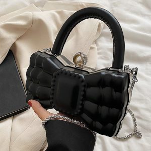 Chic Bow Shape Mini Bag - Y2K Aesthetic Accessory for Coquette and Grunge Styles