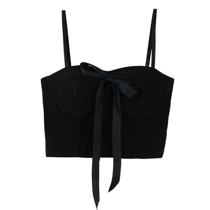 Chic Bustier Top with Front Bow - Y2K Fashion Essential for Coquette Aesthetic Outfits