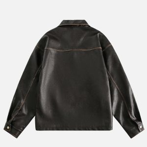 Chic Butterfly Faux Leather Jacket for Y2K Aesthetic and Grunge Style Outfits