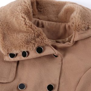 Chic Double-Breasted Belted Coat for Y2K Fashion Lovers - Stylish Outerwear Essential